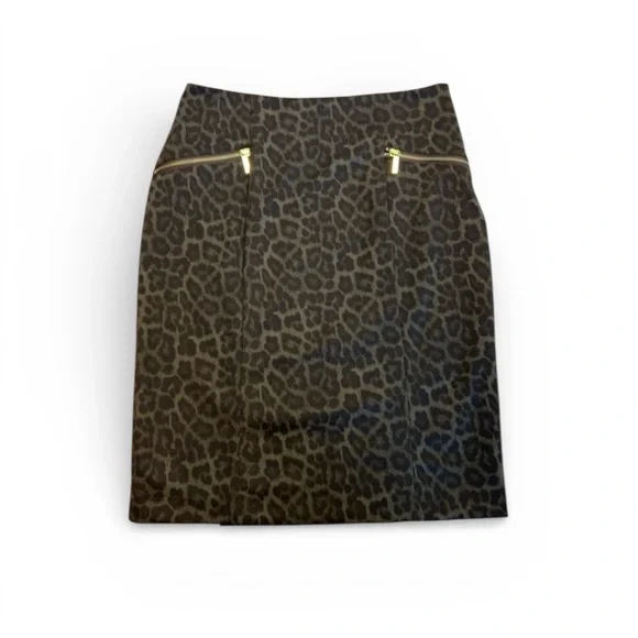 Michael Kors Leopard Print Pencil Skirt Size 8 - Picture 2 of 6